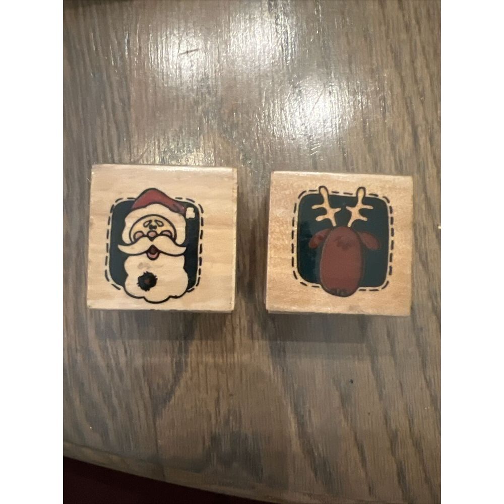 Vintage Rubber Stamps Christmas Lot Of 2 Westwater Enterprises Trena‎ Hegdahl